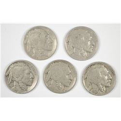 (5) 1917 BUFFALO NICKELS