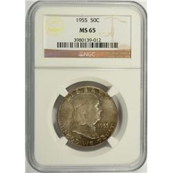 1955 FRANKLIN HALF DOLLAR NGC MS65