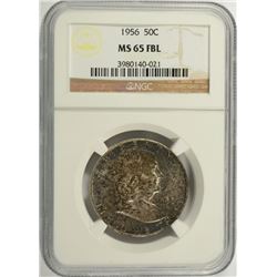 1956 FRANKLIN HALF DOLLAR NGC MS65 FBL CRAZY TONING + COLORS