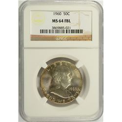1960 FRANKLIN HALF DOLLAR NGC MS64 FBL