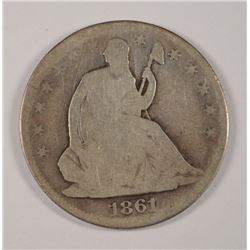 1861 SEATED HALF DOLLAR AG/G