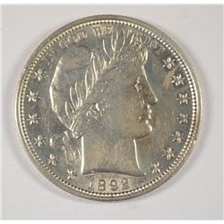 1892 BARBER HALF DOLLAR AU/BU