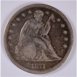 1871 SEATED DOLLAR G/VG