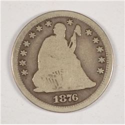 1876-CC SEATED QUARTER G/VG