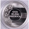 Image 1 : "GOD BLESS AMERICA" ON A ONE OUNCE .999 SILVER ROUND IN PLASTIC CAPSULE