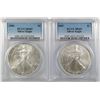 Image 1 : 2006 & 2007 AMERICAN SILVER EAGLES, PCGS MS-69