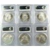 Image 2 : 2002, 2003, 2004, 2005, 2006 & 2007 AMERICAN SILVER EAGLES, ALL PCGS MS-69!
