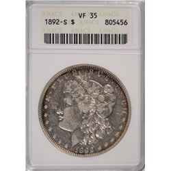 1892-S MORGAN DOLLAR ANACS VF-35