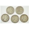 Image 1 : (5) BARBER HALF DOLLARS (13-D, 13-S, 14-S, 15-D, 15-S)