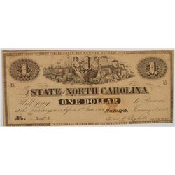 1863 $1 STATE OF NORTH CAROLINA NOTE