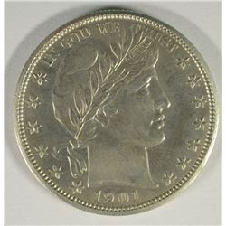 1901-S BARBER HALF DOLLAR AU