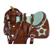 Image 1 : NEW!!!! Turquoise Star Barrel Racing Western Horse Saddle 15 16 [9494]