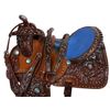 NEW!!! Blue Leather Barrel Racing Western Horse Saddle 15 16 [9483]