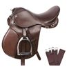 Image 1 : NEW!!! New Brown All Purpose AP English Riding Saddle 16 18 [8041NB]