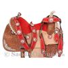 NEW!!! Premium Red Blue Hand Carved Western Barrel Horse Saddle [8208]