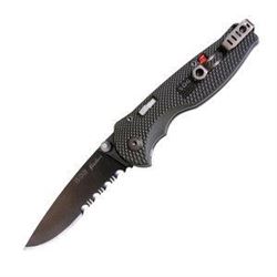 NEW!!! Flash II, Black GRN Handle, Black TiNi ComboEdge w/Clip 729857994255