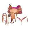 _NEW!_ Pink Zebra Barrel Racing Western Horse Saddle Package 15 16 [6073]