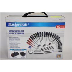 NEW 110 PIECE MASTERCRAFT SCREWDRIVER SET