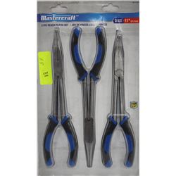 MASTERCRAFT 3 PCS LONG REACH PLIER SET