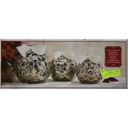 NEW 3 PIECE PORCELAIN DISLPAY VASES