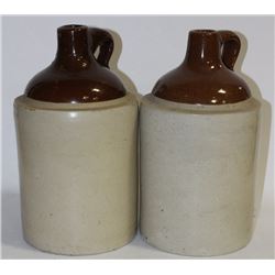 CORKED MOONSHINE JUGS X2