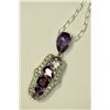 Image 1 : STERLING SILVER AMETHYST, GARNET & DIAMOND (0.15C)