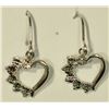 Image 1 : STERLING SILVER DIAMOND HEART-SHAPED EARRINGS
