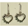 Image 2 : STERLING SILVER DIAMOND HEART-SHAPED EARRINGS