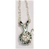 Image 1 : 14K WHITE GOLD DIAMOND (0.15CT) PENDANT NECKLACE