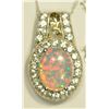 Image 1 : STERLING SILVER CREATED OPAL & CUBIC CRYSTAL