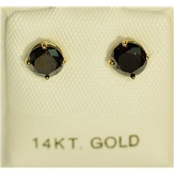 14K GOLD BLACK DIAMOND (1.22CT) EARRINGS