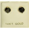 Image 1 : 14K GOLD BLACK DIAMOND (1.22CT) EARRINGS