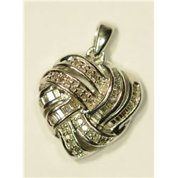 STERLING SILVER DIAMOND (0.3CT) HEART-SHAPED