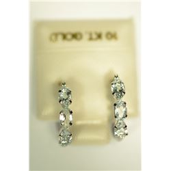 10K WHITE GOLD AQUAMARINE EARRINGS