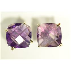 14K WHITE GOLD AMETHYST EARRINGS