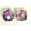 Image 1 : 14K WHITE GOLD AMETHYST EARRINGS