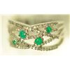 Image 1 : 14K WHITE GOLD EMERALD (0.2CT) & 76 SIDE DIAMONDS