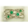 Image 3 : 14K WHITE GOLD EMERALD (0.2CT) & 76 SIDE DIAMONDS