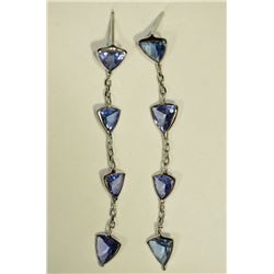 14K WHITE GOLD TANZANITE (3.1CT) EARRINGS