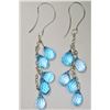 Image 1 : 14K WHITE GOLD BLUE TOPAZ DROP EARRINGS