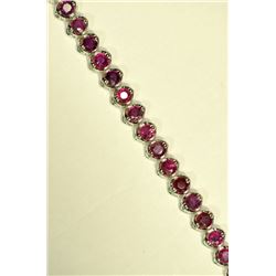 STERLING SILVER RUBY (5.0CT) BRACELET