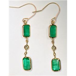 14K GOLD EMERALD (2.3CT) & DIAMOND (0.09CT)