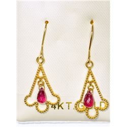 14K GOLD RUBY (1.2CT) EARRINGS