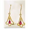 Image 1 : 14K GOLD RUBY (1.2CT) EARRINGS