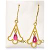 Image 2 : 14K GOLD RUBY (1.2CT) EARRINGS