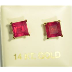 14K GOLD RUBY (2.15CT) EARRINGS