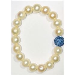 NATURAL PEARL & CUBIC CRYSTAL BRACELET