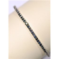 STERLING SILVER SAPPHIRE (2.25CT) BANGLE