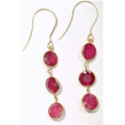 14K GOLD RUBY (7.0CT) EARRINGS