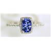 Image 1 : 10K WHITE GOLD TANZANITE & 44 SIDE DIAMONDS
